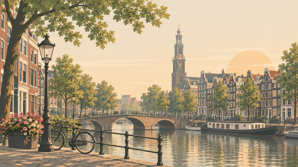 Stylized country illustration for Amsterdam AltinhaLife community