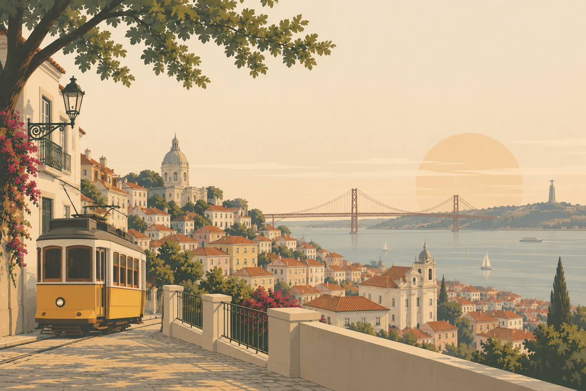 Stylized country illustration for Lisbon AltinhaLife community